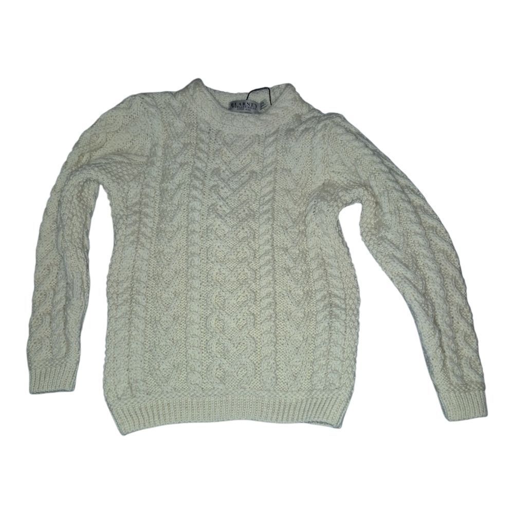 BLARNEY Woolen Mills Childs 7-8 yrs 100% Merino Aran Style Sweater